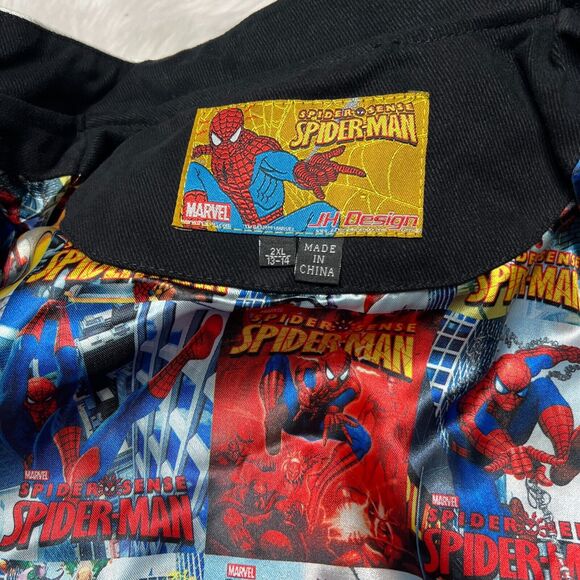 JH DESIGN YOUTH SPIDERMAN JACKET SIZE 2XL 13-14 WALL CRAWLER SPIDER-MAN - Picture 7 of 7